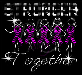 Allison Giselle Gifts Stronger Together Shirt, Breast Cancer Shirt, Rhinestone Shirts, Bling Shirts AXS