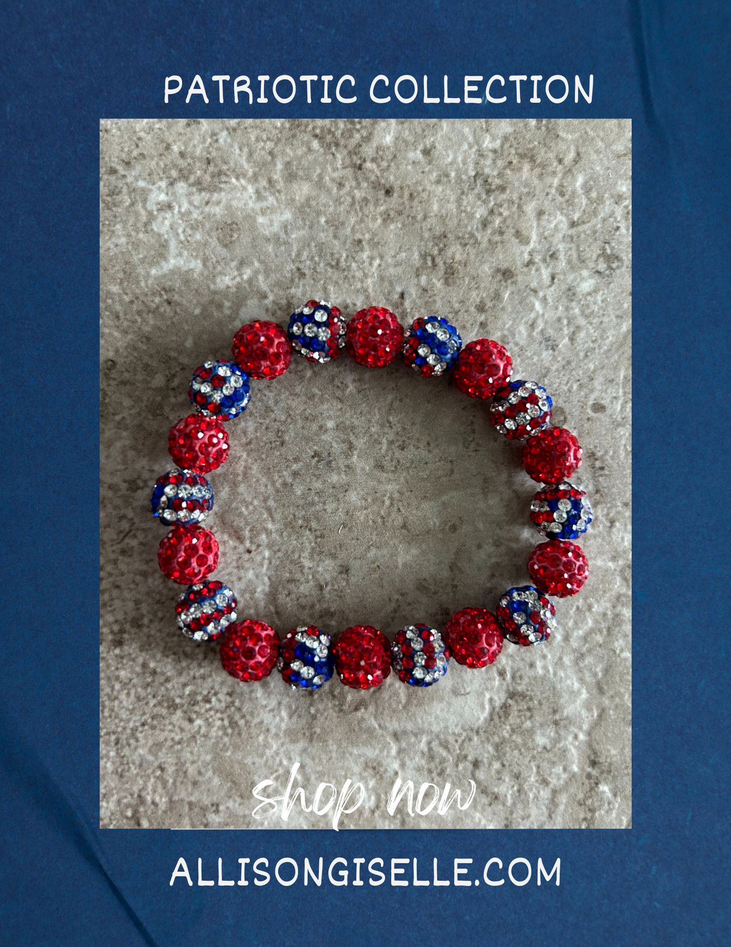 Fourth of July Bracelet, Patriotic Earrings, July 4th, Red, White and Blue Bracelet