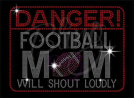 Danger Football Mom Shirt, Football Rhinestone Shirt, Football t shirt, Football Gift, Football Season Shirt, Rhinestone Football Shirt