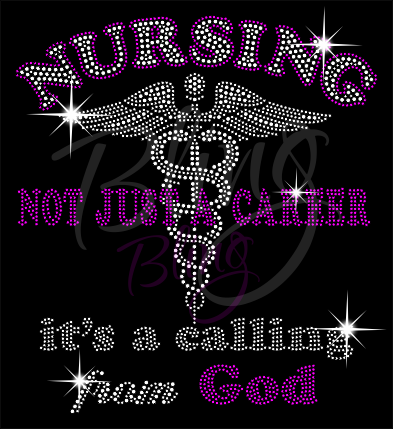 Nursing Call From God Shirt, Nurse Shirt, Crew Neck Shirt, Rhinestone Shirts, Bling Shirts