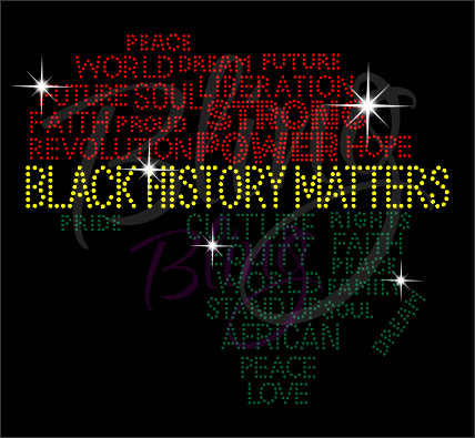Black History Matters Shirt, Crew Neck Shirt, Rhinestone Shirts, Bling Shirts, BLM Shirt,