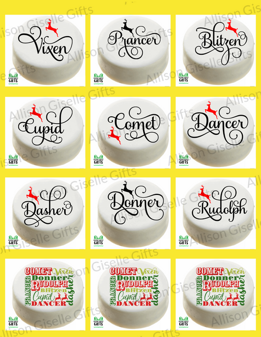 Reindeer Covered Oreos, White Chocolate Oreos, Oreo, Stickers, Cupcake Toppers