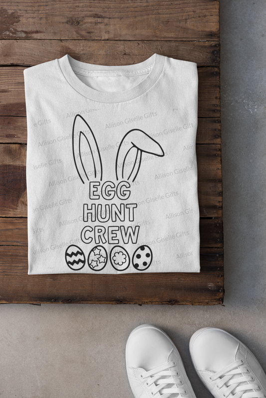 Egg Hunt Crew Shirts, Easter Basket, Coloring Shirts, Easter Kid Shirts
