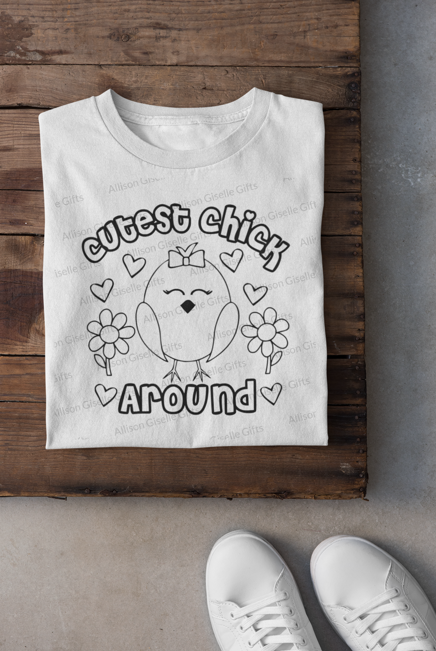 Cutest Chick Around Shirts, Easter Basket, Coloring Shirts, Easter Kid Shirts