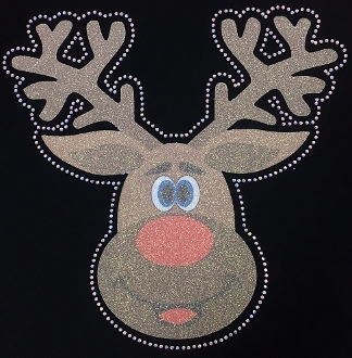 Reindeer Rhinestone Shirt, Reindeer Shirt, Christmas Shirt, Rhinestone Shirts, School Christmas t Shirts, Ugly Sweater