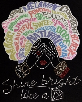 Shine Bright Girl Shirt, Crew Neck Shirt, Rhinestone Shirts, Bling Shirts, BLM Shirt,