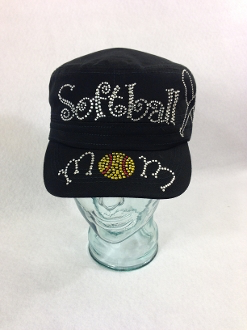 Softball Mom Rhinestone Hat, Softball Hat, Rhinestone Hat, Embroidered Hats, Rhinestone Cap, Hats, Caps