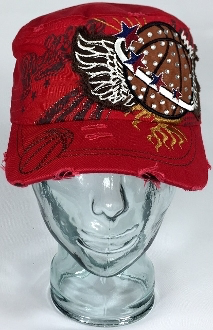 Basketball Wings Hat, Basketball Hat, Rhinestone Hat, Embroidered Hats, Rhinestone Cap, Hats, Caps