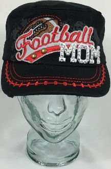 Football Mom Hat, Football Hat, Rhinestone Hat, Embroidered Hats, Rhinestone Cap, Hats, Caps