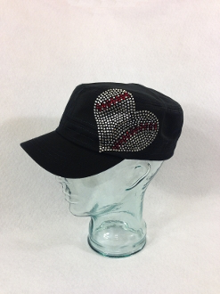 Baseball Heart Hat, Baseball Hat, Rhinestone Hat, Embroidered Hats, Rhinestone Cap, Hats, Caps
