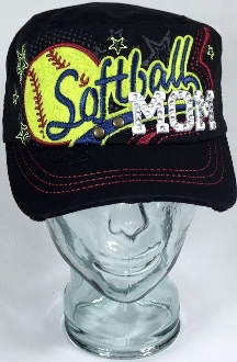 Softball Mom Hat, Softball Hat, Rhinestone Hat, Embroidered Hats, Rhinestone Cap, Hats, Caps