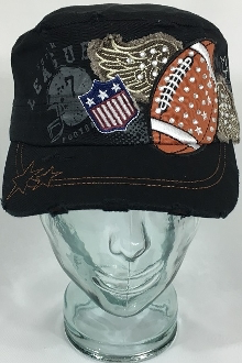 Football Wings Hat, Football Hat, Rhinestone Hat, Embroidered Hats, Rhinestone Cap, Hats, Caps