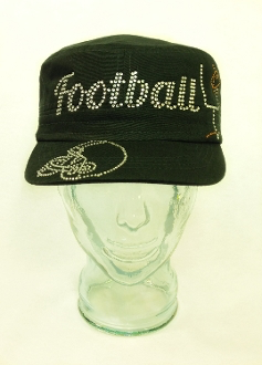 Football Rhinestone Hat, Football Hat, Rhinestone Hat, Embroidered Hats, Rhinestone Cap, Hats, Caps