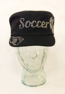 Soccer Rhinestone Hat, Soccer Hat, Rhinestone Hat, Embroidered Hats, Rhinestone Cap, Hats, Caps