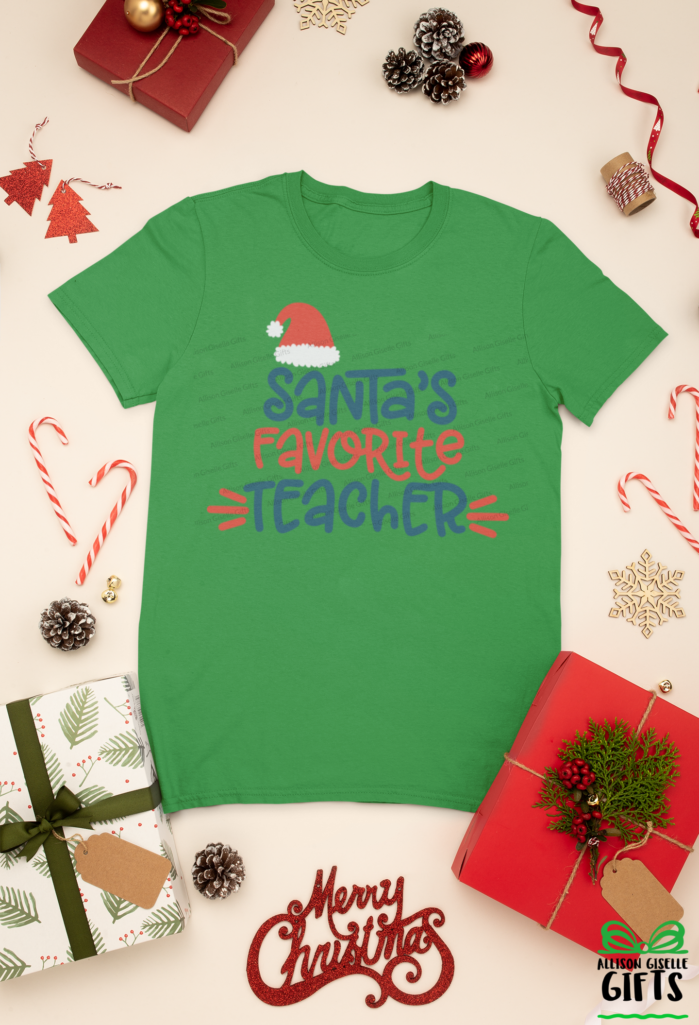 Santa's Favorite Teacher Christmas Shirt, Christmas Shirt, Christmas Shirt, Holiday T Shirt, Teacher Christmas Gift