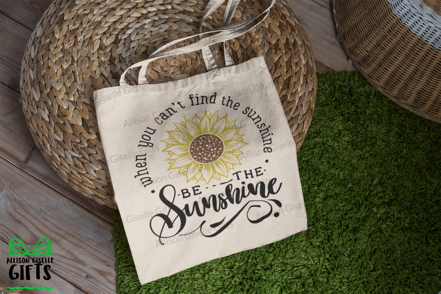 Tote Bags, When You Can't Find The Sunshine Be The Sunshine Tote, Gifts for Teachers, Canvas Totes, Personalized Totes, Custom Totes