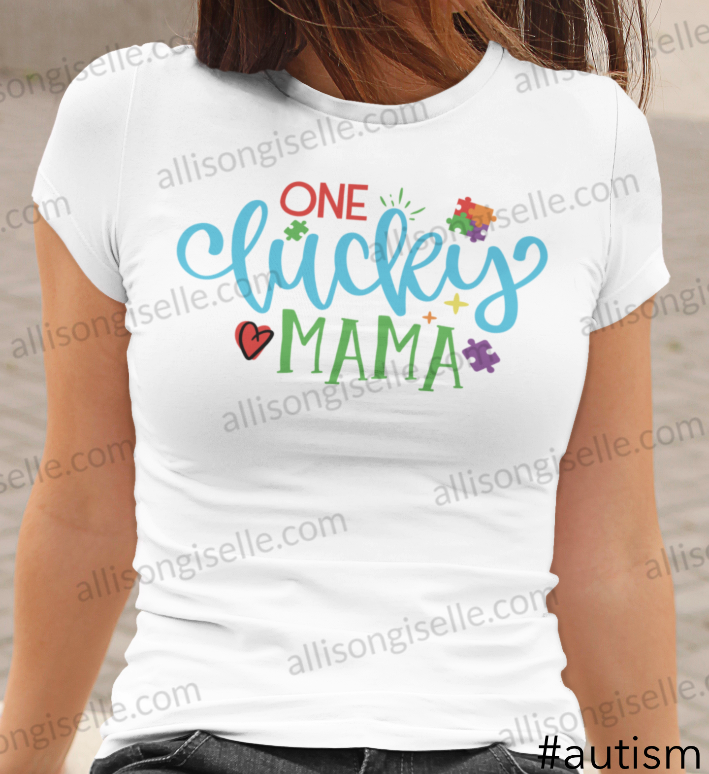 One Lucky Mama Autism Shirt, Adult Autism Awareness shirts, Autism Shirt Adult, Adult Autism Shirt, Autism Awareness Shirt Adult