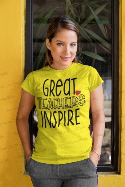 Great Teachers Inspire Shirts, Shirt For Teacher, Teacher Shirt, Teacher t shirt, Crew Neck Shirt, Teacher Gifts, Gift For Teacher