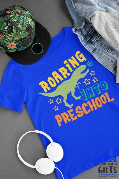 Roaring Into Preschool Shirt -Preschool Shirt - Personalized Preschool Shirt - Back To School Shirt - Personalized Preschool t shirt