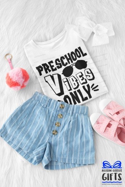 Preschool Vibes Only Shirt -Preschool Shirt - Personalized Preschool Shirt - Back To School Shirt - Personalized Preschool t shirt