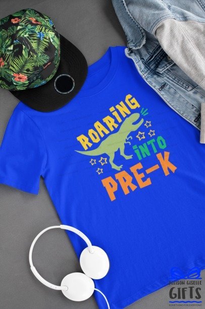 Roaring Into Pre-K Shirt -Pre-K Boy Shirt - Personalized Pre-K Shirt - Back To School Shirt - Personalized Pre-K t shirt